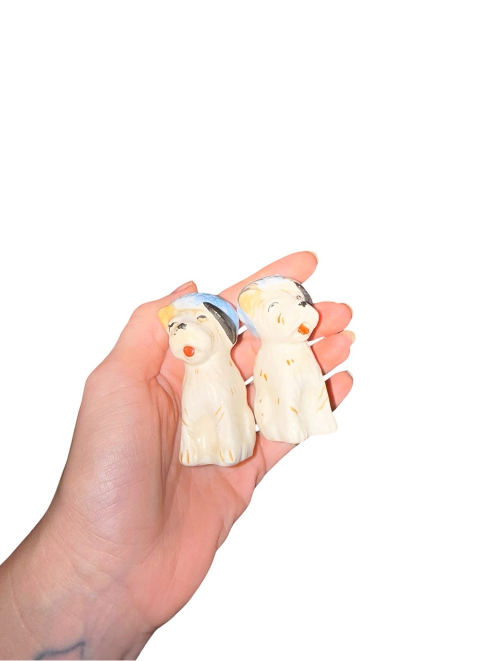 Vintage dogs with hats salt and pepper set